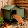 thumbnail image 1 of Caseta exterior para mascotas, refugio para gatos con patas elevadas, cama aislada para gatos, caseta tipo cueva para perros, cama para gatitos, para, 1 of 8