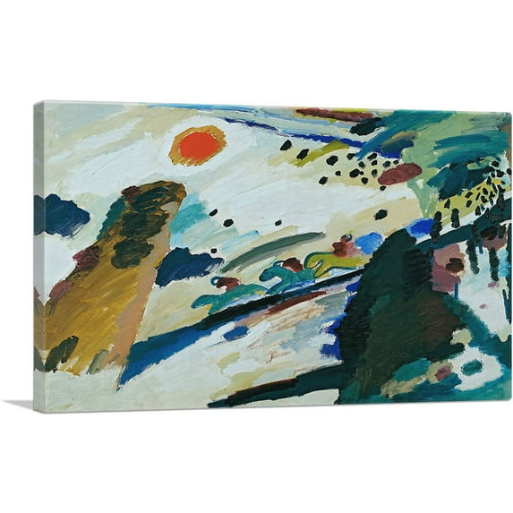 ARTCANVAS Romantic Landscape 1911 Canvas Art Print by Wassily Kandinsky - Size: 18" x 12" (0.75" Deep)