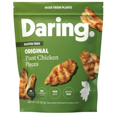 Daring Plant-Based Frozen Original Chicken Breast Pieces, Vegan, 8 oz, 27 Ct