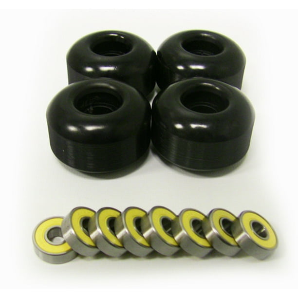 Blank Skateboard Wheels With ABEC 9 Bearings 53mm BLACK