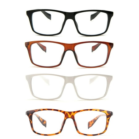 Acetate Temples Frame - Newbee Fashion - Casual Simple Squared Durable Frames Temple Design Clear Eye Glasses