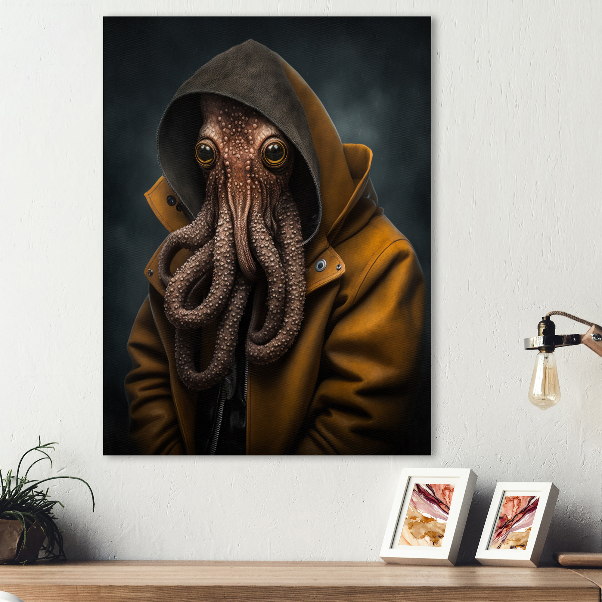 Designart Anthropomorphic Of Octopus Portrait IV Canvas Wall Art