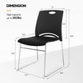 thumbnail image 2 of VINGLI Stacking Chairs Set of 5 Stackable Office Chairs with Metal Sled Base, Ergonomic Plastic Seat, Stacking Chairs for Waiting Room Break Room Banquet Guest, Black, 2 of 6
