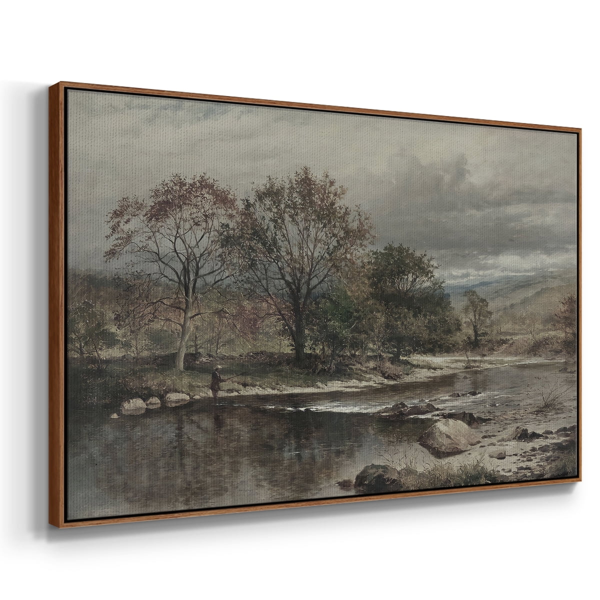 Vintage Landscape-XXV By Wexford Home Framed in Walnut Wood Gallery Wrapped Canvas 27 in. x 41 in.