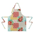 thumbnail image 2 of Pioneer Flower Floral Print Pattern Apron-Garden Aprons for Women with Pockets-Cotton Linen Waterproof Kitchen Cooking Gardening Aprons Adjustable for Kitchen,Cooking,BBQ and Salon 33x27 Inch, 2 of 7