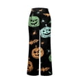 thumbnail image 6 of Womens Halloween Pajama Pants Drawstring Wide Leg Lounge Sleep Bottoms Relaxed Fit Full Length Comfy Pjs Breezy Wide Leg with Adjustable Waist for Cozy Nights Green S, 6 of 6