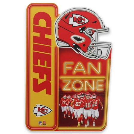NFL Kansas City Chiefs Fan Zone Metal Sign for Man Cave, Office, or Game Room