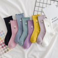thumbnail image 2 of Autumn winter Women Preepy Look female cotton warm socks ladies Japanese freshness Floral embroidery cute Socks for womenOne Size He Qiyong unisex, 2 of 2