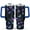 Blue And Purple, variant on Black Castle on Halloween 40 Oz Tumbler with Handle Lid and Straw, Stainless Steel Double Walled Vacuum Insulated Cup, Cute Birthday Gifts Tumbler for Women Men Friends