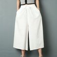 thumbnail image 3 of Women's Ramie Trousers Loose Comfortable Lightweight Pant for Summer Spring, 3 of 7