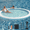 Light Blue, variant on Water Hammock Inflatable Sunchill Float Ring with Mesh Design, Heavy Duty Inflatable Raft Float Ring Platform ,Hammock Pool Float for Ocean, Lake, Swimming Pool, 8FT