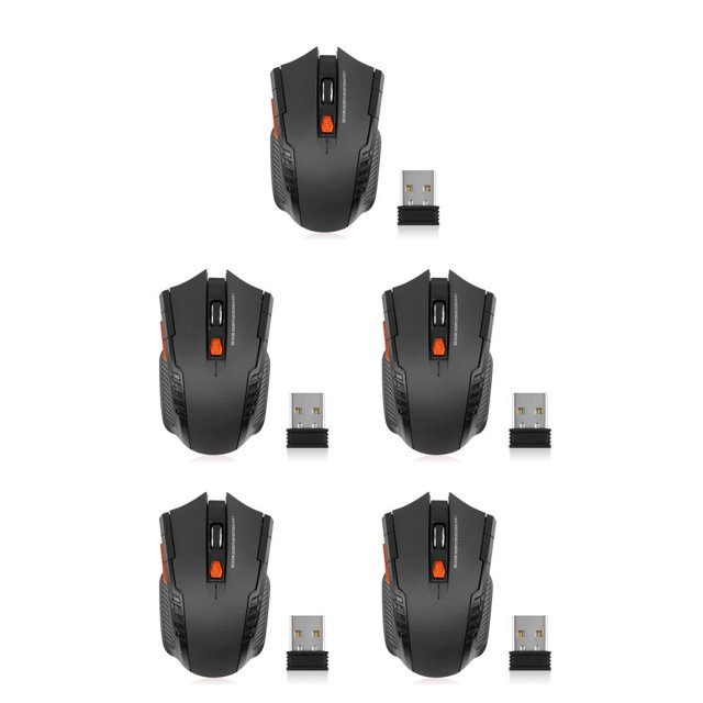 sweethay Ratón óptico ergonómico inalámbrico con receptor USB 6 teclas Computadora de juegos Ratones de plástico PC de escritorio sin controlador Type2 NO2