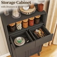 thumbnail image 5 of FIAKOA Modern Storage Cabinet with Doors and Drawers, Freestanding Kitchen Pantry Cabinet Sideboard for Bathroom, Living Room, Black, 5 of 8