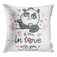 thumbnail image 1 of RYLABLUE Bear Mignon Panda Personnage Style Coquin Cœurs Housse de Coussin, 1 of 1