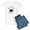With Blue Strpe Pant, variant on - Oma Bear Grandma Gift - Women's Short Sleeve Print T-Shirt and Pants Light Cotton Pajama Set