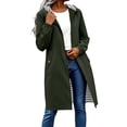 thumbnail image 2 of Women's Outdoor Jacket Hooded Waterproof Plus Size Midi Long Long Sleeve Solid Color Rain Jacket Lightweight Active Outdoor Sport Hiking Raincoat with Pockets, 2 of 8