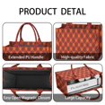 thumbnail image 4 of Large Capacity Tote Bag,Red and Orange Argyle Pattern Handbag Fashion Luxury Tote Bag,15.7"x13"x 5.1" Inches,Laptop Compatible, 4 of 6