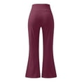 thumbnail image 5 of Fsqjgq Womens Flare Leggings High Waisted Wide Leg Bell Bottom Yoga Pants Full Length Seamless Dance Workout Leggings Trousers Red 2XL, 5 of 6