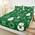 thumbnail image 3 of Manfei Xmas Deer Tree 4pcs Bed Sheets for Teens Female Men,Santa Claus Snowman King Sheets,Merry Christmas Super Cozy Sheet Set,Luxury Bedroom Decor, 3 of 7
