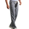 thumbnail image 1 of Pantalones largos para hombre, casuales, de moda, lisos, de pierna recta, con cordón y cintura elástica, 1 of 3