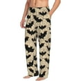 thumbnail image 3 of Mens Pajama Pants - Halloween gothic Bats Spiderwebs Soft Sleep Lounge Pants for Men, Casual PJ Bottoms Pants with Pocket, 3 of 5