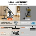thumbnail image 2 of VEVOR Stainless Steel Wet Dry Shop Vacuum, 5.5 Gallon 6 Peak HP Wet/Dry Vac, Powerful Suction with Blower Function w/ Attachment 2-in-1 Crevice Nozzle, 2 of 9