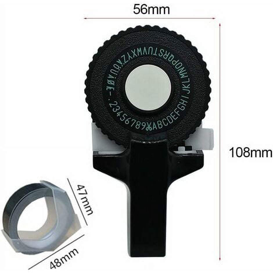 3D Label Printer Click on Small Model Label Manufacturer Manual DIY Lettering Machine Embossing Machine with for DYMO Printer Ribbon Cutting Black Ribbon