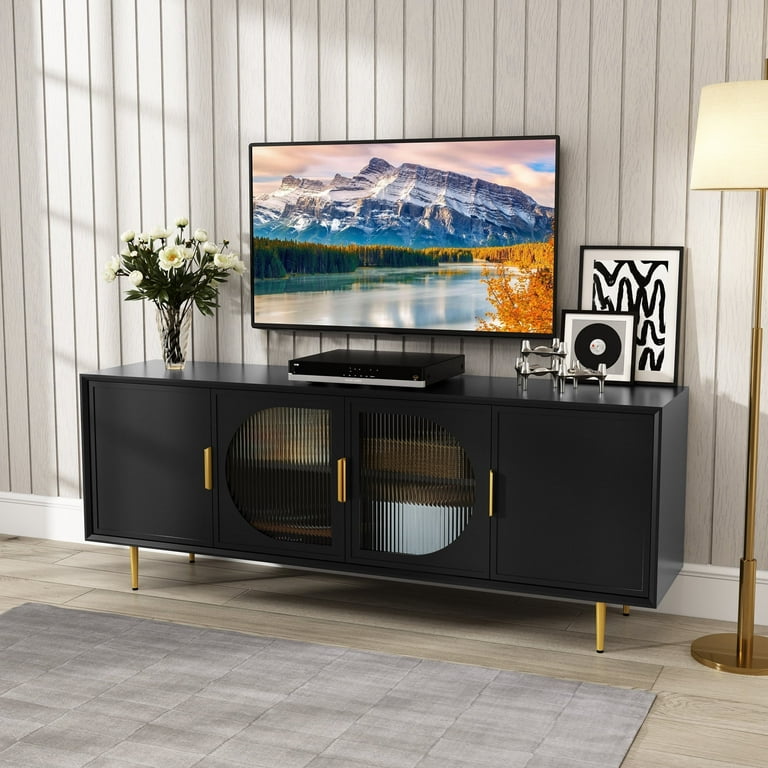 Black and gold entertainment unit discount