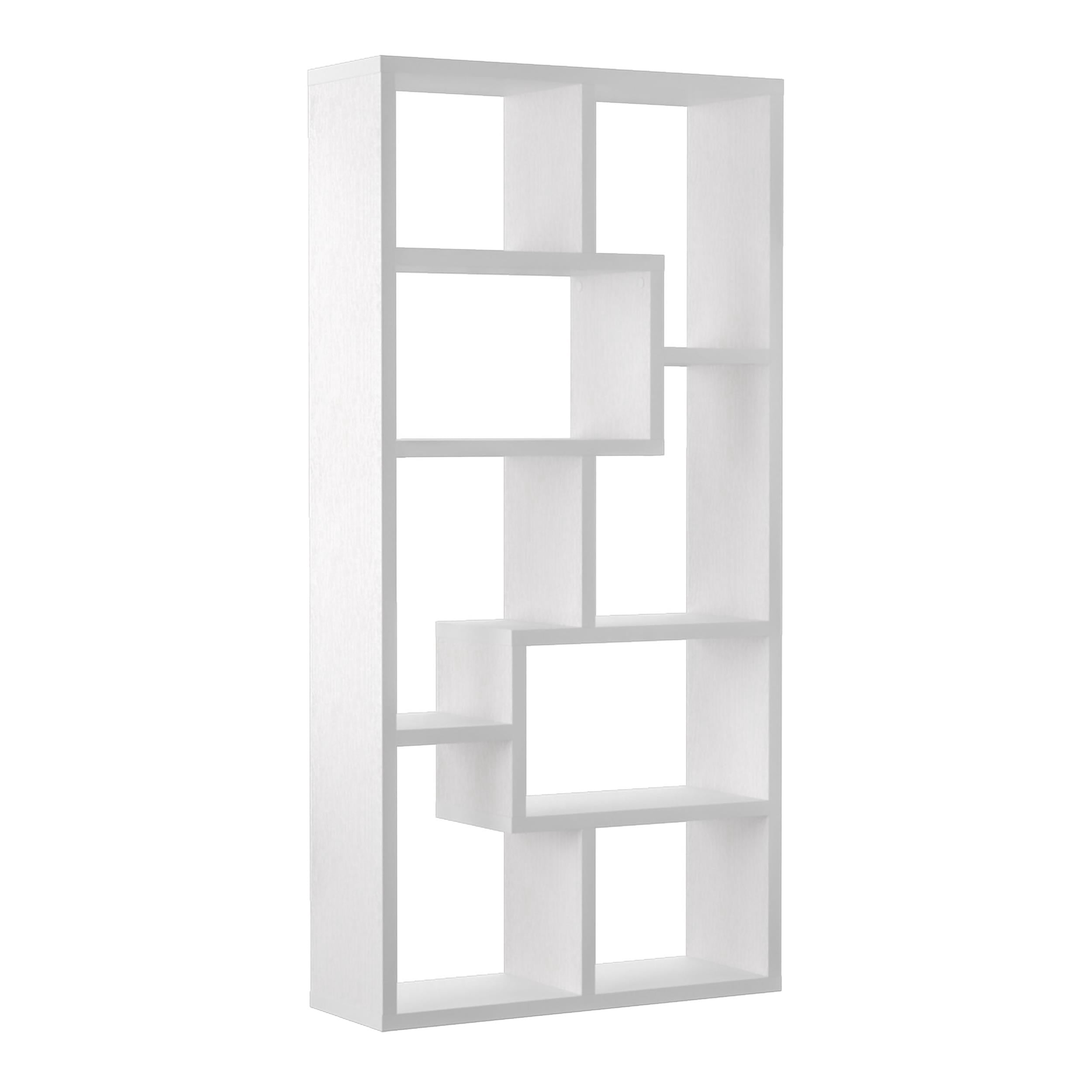 Furniture of America Adeo Contemporary Wood 10-Shelf Bookcase in White