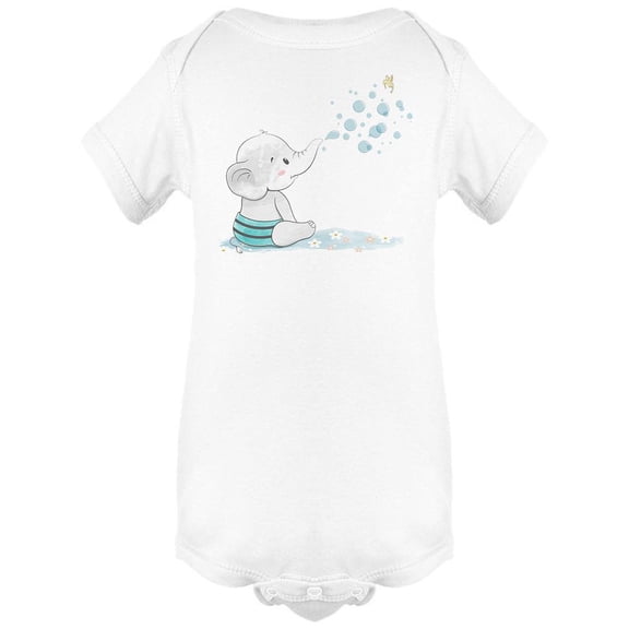 Cute Baby Elephant With Bubbles Bodysuit Infant -Image by Shutterstock, 6 Months