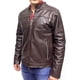 thumbnail image 2 of Chamarra de piel café oscuro para caballero con bordado de líneas en hombros, cuello mao y bolsas en cadera de cierres con zíper metálico Castelli Leather Authentic Napoli Bomber casual elegante con bordado de líneas en hombros y 2 bolsas con cierres metálicos en cintura, 2 of 4