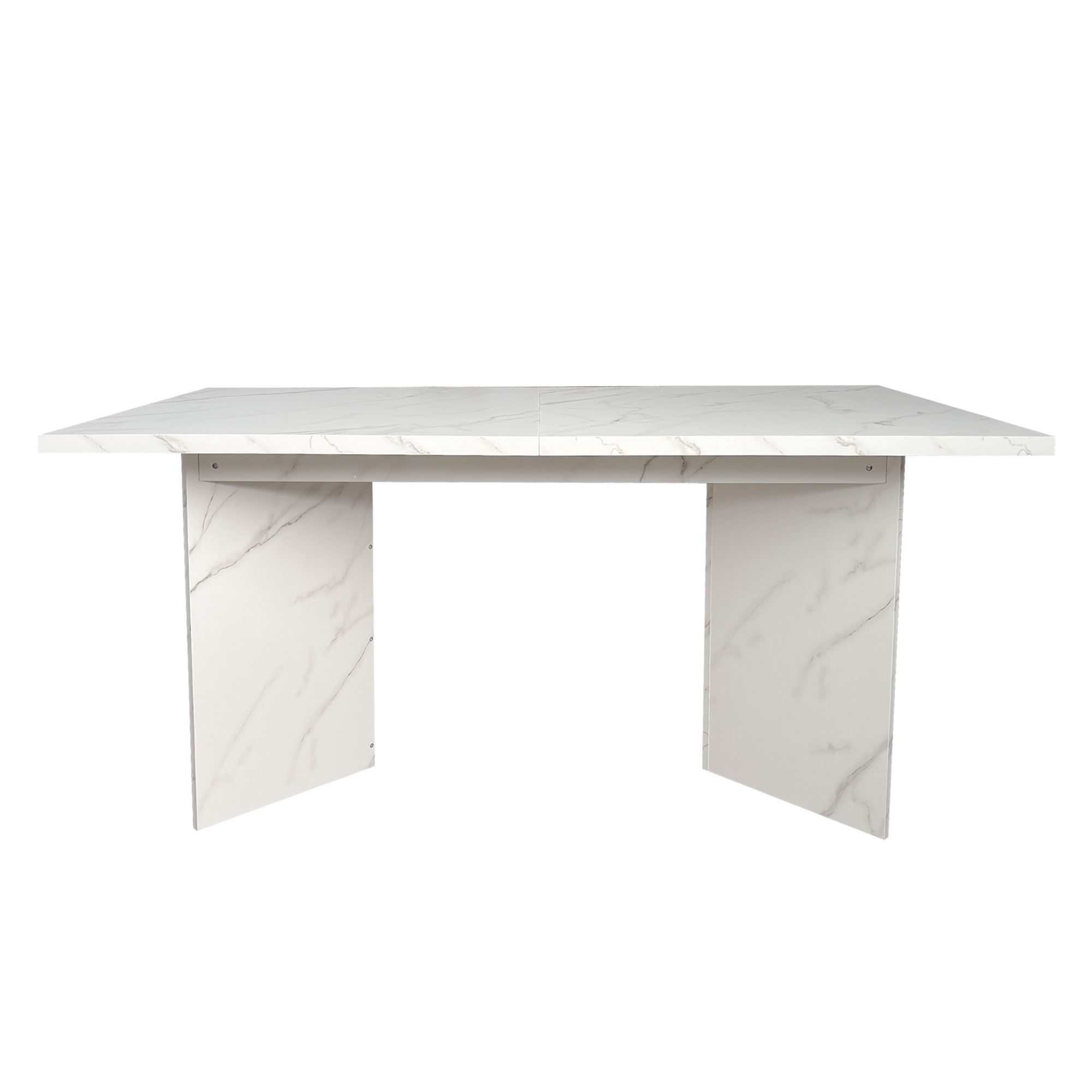 MAYEERTY Extendable Rectangular Dining Table for 6-10 People, Modern Kitchen Dinner Table with Silent Lockable Extension Rails, for Home, Apartment, Dining Room, Kitchen, Dinner Party