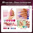 thumbnail image 5 of Wiher Glitter Gel Polish Set, 24 Pcs Glitter Hot Pink Glitter Blue Purple Gel Nail Polish with Base & Top Coat, Soak off Need U V/LED Macaron Rainbow Colors Nail Art Gift, 5 of 9