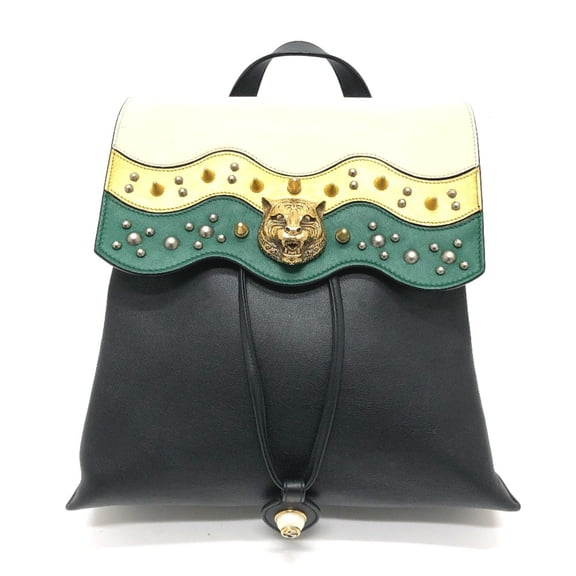 Pre-Owned GUCCI 432266 Studded Animalier Backpack in Black Leather for Women (Good)