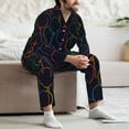 thumbnail image 7 of Susaid Colorful Balloons Print Men's Long Sleeve Pajama Set, Two-Piece Button-Down Loungewear PJs Set, Comfortable Sleepwear for Relaxation-X-Large, 7 of 7
