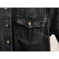 thumbnail image 5 of sicmoss Women's Black Denim Jean Dress Short Sleeve Button Down Shirt Style Midi Summer Casual, 5 of 7