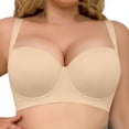 thumbnail image 4 of Blmnix Underwire Women Bras Seamless Bras Plus Size Bras Beige Comfortable Bras for Women,46C, 4 of 8