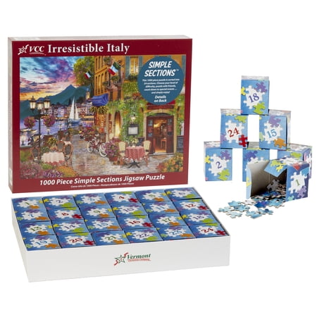 Irresistible Italy Simple Sections® Jigsaw Puzzle - 1000 Pieces - by Vermont Christmas Company - 24 Sections to Complete - Choose Your Difficulty Level