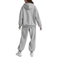 thumbnail image 5 of Enjoytime Winter Outfits for Women 2025 Solid Color Long Sleeve Zip Up Hoodie Casual Straight Leg Pants 2 Piece Set Fashion Trendy Sweatsuits, 5 of 8