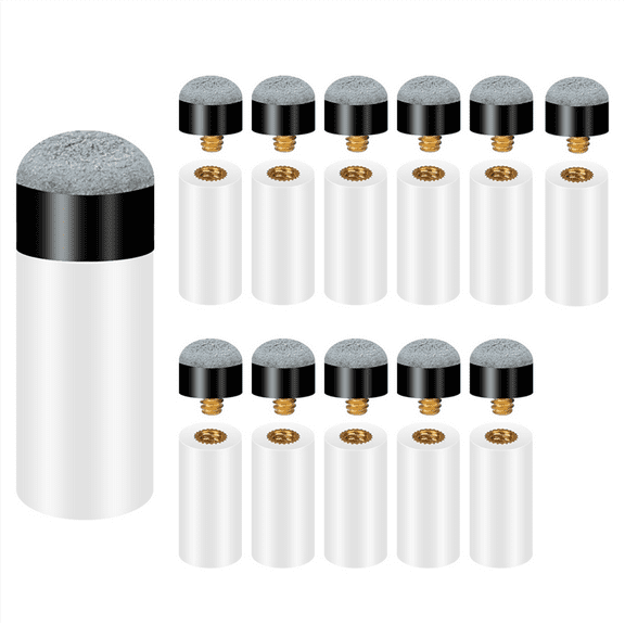 Billiard Cues Tips with Pool Cue Stick Ferrules Screw-on 12mm