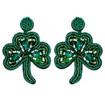 MLINS 1 Pair St. Patrick's Day Earrings Novelty Drop Earrings Shamrock Dangling Earrings for Women