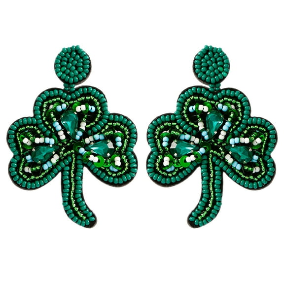 MLINS 1 Pair St. Patrick's Day Earrings Novelty Drop Earrings Shamrock Dangling Earrings for Women