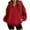 OB16-Red, variant on Lumtrix Oversized Hoodies for Women Fleece Plain V Neck Sweatshirt with Pocket Casual Long Sleeve Pullover Sweaters Y2k Tops Black M