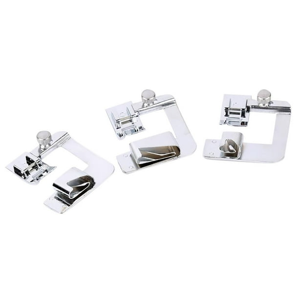 Pie de presión con adaptador de baja presión para máquina de coser, 3 piezas, para bordes enrollados, manualidades y costura