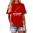 thumbnail image 2 of FASHOFT Funny Valentine's Day Couple Matching Shirts for Women Love Heart Graphic Tees Valentines Day Gifts for Her Short Sleeve Crewneck Tshirt Red M, 2 of 5