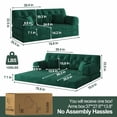 thumbnail image 2 of CARZZI LIFE 79" Convertible Sofa Bed with Pillows, Corduroy Folding Sleeper Sofa with Fixed-Shape Frame, Boneless Couch for Living Room Bedroom, Floor Sofa Lounge No Assembly Required (Green), 2 of 9