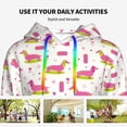 thumbnail image 4 of Fotbe Dachshund Dog Puppy Pattern Womens Long Sleeve Hoodie, Pullover Hooded Sweatshirt, Kangaroo Pocket Hoodie with Eye-catching Drawstrings-XX-Large, 4 of 7