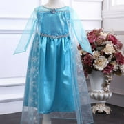 Été nouveau 3-8Y fille congelée princesse Elsa Cosplay Costume de fête robe de déguisement