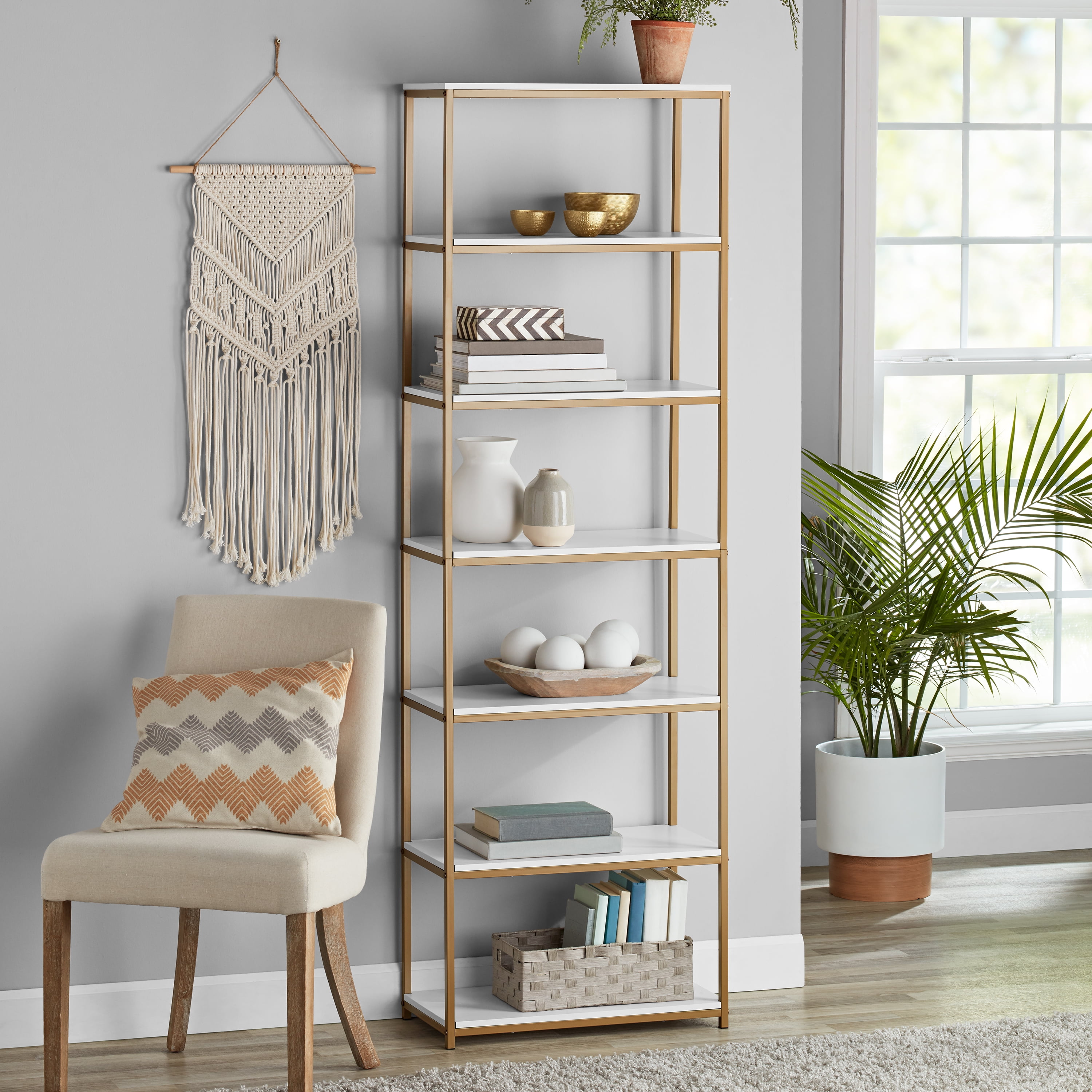 Details about   No Tools 5 Shelf Standard Open Storage Bookshelf Compact Display Rack White 