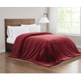 thumbnail image 3 of Truly Soft Velvet Plush 100% Microfiber Polyester Family Throw Blanket in Cabernet, All Season, Adult Size, OEKO-TEX Certified, 3 of 7